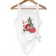 Santa Ugly Christmas Tree Lights Boston Terrier Dog Lover Flowy Tank, novelty gifts, funny gifts