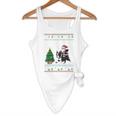 Ugly Christmas Tree Lights Xmas Santa Riding Boston Terrier Flowy Tank, novelty gifts, funny gifts