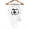 Vintage Boston Terrier UFO Western Wild West Dog Mom Dad Flowy Tank, novelty gifts, funny gifts