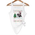Xmas Tree Lighting Santa Riding Boston Terrier Christmas Flowy Tank, novelty gifts, funny gifts