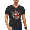 Boston Terrier Christmas Dogs Santa Reindeer Elf Men's V-Neck T-Shirt, Boston Terrier Christmas Gifts, trending gift
