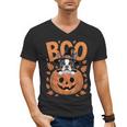 Boston Terrier Costume On Pumpkin Halloween Boston Terrier Men's V-Neck T-Shirt, Boston Terrier Halloween Gifts, trending gift