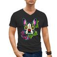 Boston Terrier In Day Of The Dead Sugar Skull Dog Men's V-Neck T-Shirt, trending gift