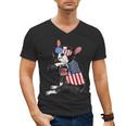 Boston Terrier Dog Merica 4th Of July Usa American Flag Men Men's V-Neck T-Shirt, American Boston Terrier Gifts, Boston Terrier 4th Of July Gifts, trending gift