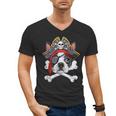Boston Terrier Pirate T Shirt Jolly Roger Crossbones Skull Men's V-Neck T-Shirt, trending gift