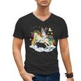 Boston Terrier Riding Unicorn Boys Girls Kids Rainbow Men's V-Neck T-Shirt, Boston Terrier Riding Gifts, trending gift
