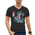 Boston Terrier Selfie Statue Of Liberty 4th Of July American Men's V-Neck T-Shirt, American Boston Terrier Gifts, Boston Terrier 4th Of July Gifts, trending gift
