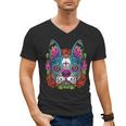 Boston Terrier Sugar Skull Dog Day Of The Dead Men's V-Neck T-Shirt, trending gift