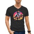 Boston Terrier Wearing A Cowboy Hat On T-Rex Men's V-Neck T-Shirt, trending gift