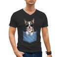 Cute Pocket Boston Terrier Lover Dog Mom Men's V-Neck T-Shirt, Couple Gifts, Mom Gifts, Boston Terrier Mom Gifts, trending gift