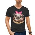 Cute Pug Shirt Donut Girls Dog Men's V-Neck T-Shirt, trending gift