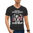 Even My Boston Terrier Loves Trump Trump Supporter Dog Lover Men's V-Neck T-Shirt, trending gift