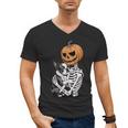 Halloween Skeleton Boston Terrier Men's V-Neck T-Shirt, Boston Terrier Halloween Gifts, trending gift