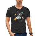 Kawaii Kids & Boys Astronaut Space Boston Terrier Dog Lover Men's V-Neck T-Shirt, trending gift