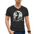 Scary Halloween Cat Costume Retro Cat Moon For Men Women Kids Men's V-Neck T-Shirt, trending gift