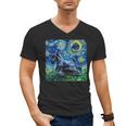 Scottish Terrier Starry Night Scotty Dog Art By Aja Men's V-Neck T-Shirt, trending gift
