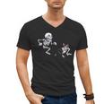 Skeleton Chasing Dog Boston Terrier Halloween Pet Lover Men's V-Neck T-Shirt, Boston Terrier Halloween Gifts, trending gift