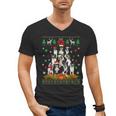 Ugly Sweater Christmas Tree Boston Terrier Dog Xmas Pajama Men's V-Neck T-Shirt, Boston Terrier Christmas Gifts, trending gift