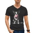Vintage Boston Terrier Blowing Bubble Gum American Gentleman Men's V-Neck T-Shirt, American Boston Terrier Gifts, trending gift