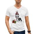 Boston Terrier Christmas T Shirt-Life Is Merrier Premium Tri-Blend Men's V-Neck T-Shirt, Boston Terrier Christmas Gifts, trending gift