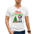 Boston Terrier Christmas Tree Lights Xmas Dog Lover Men's V-Neck T-Shirt, Boston Terrier Christmas Gifts, trending gift