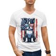 Boston Terrier Dog American USA US Flag Pets Vintage Outfit Men's V-Neck T-Shirt, American Boston Terrier Gifts, trending gift