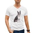 Boston Terrier Dog Dad Boston Terrier Dog Lovers Men's V-Neck T-Shirt, Couple Gifts, Boston Terrier Dad Gifts, trending gift
