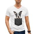 Boston Terrier Dog Puppy Dog In Pocket Cute Pet Lover Men's V-Neck T-Shirt, trending gift