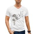 Boston Terrier Flower Fly Dandelion Dog Lover Dog Dad Men's V-Neck T-Shirt, Couple Gifts, Boston Terrier Dad Gifts, trending gift