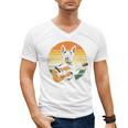Boston Terrier Guitar Retro Men's V-Neck T-Shirt, trending gift