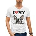 Boston Terrier I Heart My Dog Dog Lover Men's V-Neck T-Shirt, trending gift