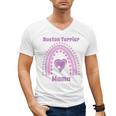 Boston Terrier Mama Cute Rainbow Paw Heart Shape Men's V-Neck T-Shirt, trending gift
