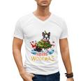 Boston Terrier Merry Christmas Tree Lights Dog X-Mas Dogs Men's V-Neck T-Shirt, Boston Terrier Christmas Gifts, trending gift