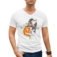 Boston Terrier Pumpkin Jack O Lantern Halloween Men's V-Neck T-Shirt, Boston Terrier Halloween Gifts, trending gift