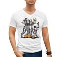Boston Terrier Skeleton Mummy Witch Halloween Men's V-Neck T-Shirt, Boston Terrier Halloween Gifts, trending gift