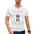 Boston Terrier Wearing Santa Hat Ugly Xmas Dog Lovers Men's V-Neck T-Shirt, trending gift