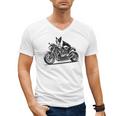 Cool Boston Terrier Riding a Motorcycle Biker Dog Lover For Men Women Kids Men's V-Neck T-Shirt, Boston Terrier Riding Gifts, trending gift