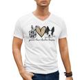 Peace Love Boston Terrier Boston Terrier Lover Dog Mom Men's V-Neck T-Shirt, Couple Gifts, Mom Gifts, Boston Terrier Mom Gifts, trending gift