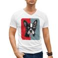 Retro Boston Terrier Dog Lover Bostie Mom Dad Dog Owner Men's V-Neck T-Shirt, Couple Gifts, Mom Gifts, Boston Terrier Dad Gifts, Boston Terrier Mom Gifts, trending gift