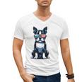 USA Flag Boston Terrier Best Dog Mom Ever 2025 Men's V-Neck T-Shirt, Couple Gifts, Mom Gifts, Boston Terrier Mom Gifts, trending gift