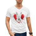 Valentine's Day Boston Terrier Dog Men's V-Neck T-Shirt, trending gift