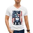 Vintage Boston Terrier Dog American US USA Flag Pets Dogs Men's V-Neck T-Shirt, American Boston Terrier Gifts, trending gift