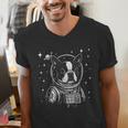 Astronaut Boston Terrier Space Galaxy Dog Lovers Men's V-Neck T-Shirt, funny gift