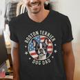 Boston Bull Terrier Men Boston Terrier Dog Dad Men's V-Neck T-Shirt, Boston Terrier Dad Shirts, funny gift
