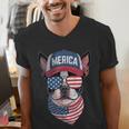 Boston Terrier 4th Of July US Merica Bostie Dog Patriotic For Men Women Kids Men's V-Neck T-Shirt, Patriotic Boston Terrier Shirts, Boston Terrier 4th Of July Shirts, funny gift