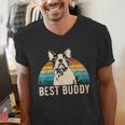 Boston Terrier Boston-Bulldog Men's V-Neck T-Shirt, funny gift