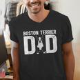 Boston Terrier Dad Of A Bostie Dad Bostie Father Men's V-Neck T-Shirt, Boston Terrier Dad Shirts, funny gift