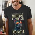 Boston Terrier Dad Boston Bull Bostie Dog Men's V-Neck T-Shirt, Boston Terrier Dad Shirts, funny gift