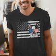 Boston Terrier Dog 4th Of July US American Flag Patriotic Men's V-Neck T-Shirt, Patriotic Boston Terrier Shirts, American Boston Terrier Shirts, Boston Terrier 4th Of July Shirts, funny gift
