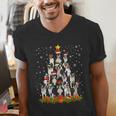 Boston Terrier Dog Christmas Tree Santa Hat Xmas Pajama Men Women Kids Men's V-Neck T-Shirt, Boston Terrier Christmas Shirts, funny gift